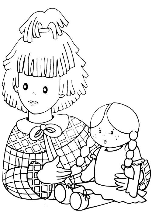 coloriage pimprenelle et sa poupee